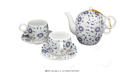 中國風(fēng)藍色花紋茶具產(chǎn)品實物