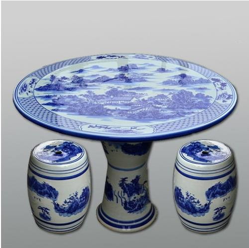 景德鎮瓷器陶瓷桌 別墅庭院裝飾用品 陶瓷桌凳 陽臺陶瓷桌高清圖片 高清大圖