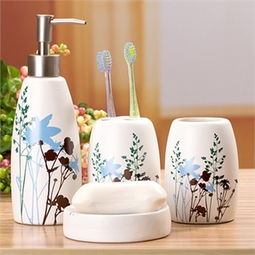 普潤 普潤 陶瓷衛(wèi)浴四件套 新婚禮品酒店賓館創(chuàng)意簡約衛(wèi)浴套裝浴室用品陶瓷衛(wèi)浴四件套沐浴洗漱 蒲公英 x2107 51比購返利網(wǎng)購物比價