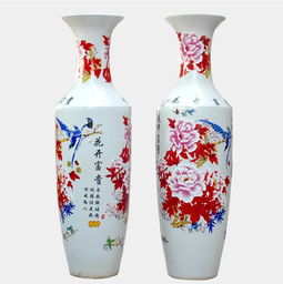 青花牡丹陶瓷大花瓶 景德鎮陶瓷花瓶訂做